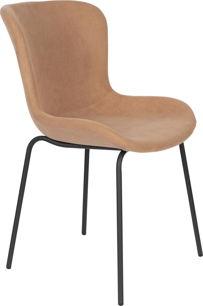Spisebordsstol Studio White Junzo  Polstret Fløjl Nougat  Metalstel
