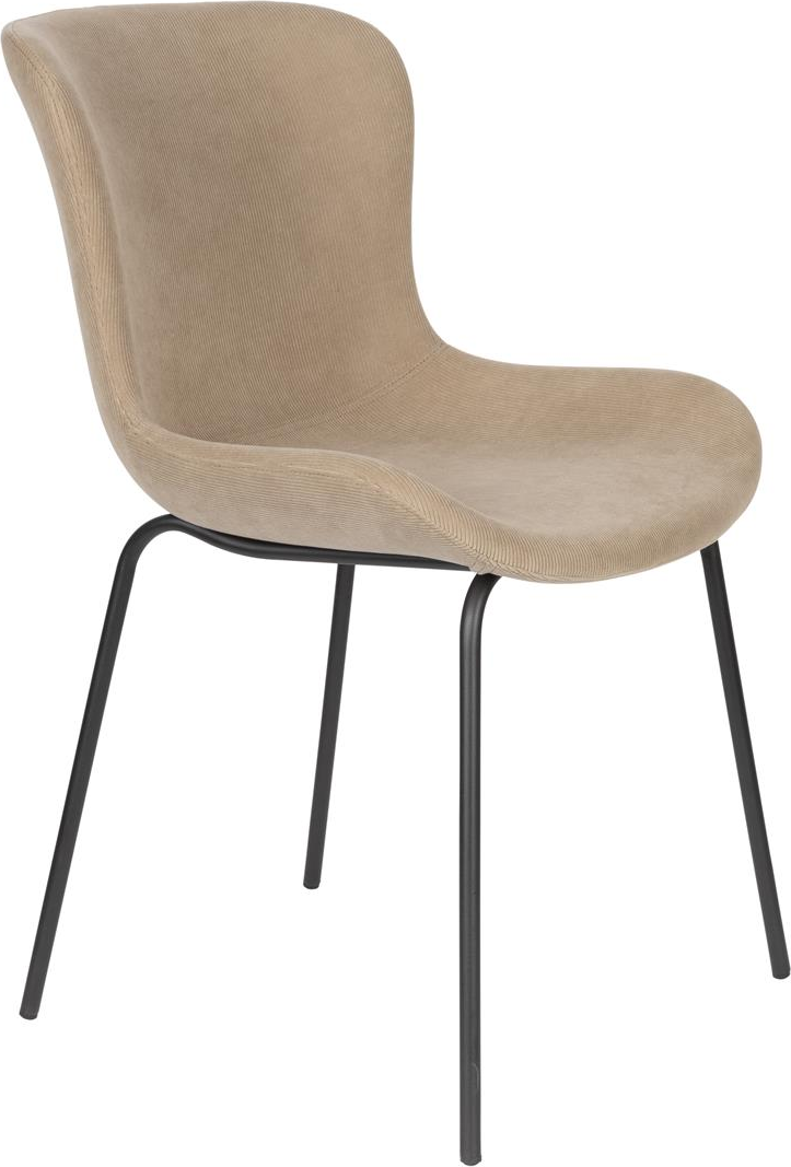 Spisebordsstol Studio White Junzo Spisestol Gråbrun Ribfløjl Med Metalben H81 5ã B48ã L56 Cm