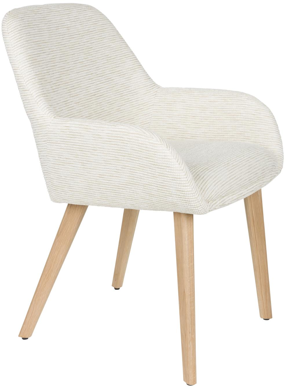 Spisebordsstol Studio White Loua Offwhite Polyester Polstret Sæde Mdf-understel H82 5xb59xl59 Cm