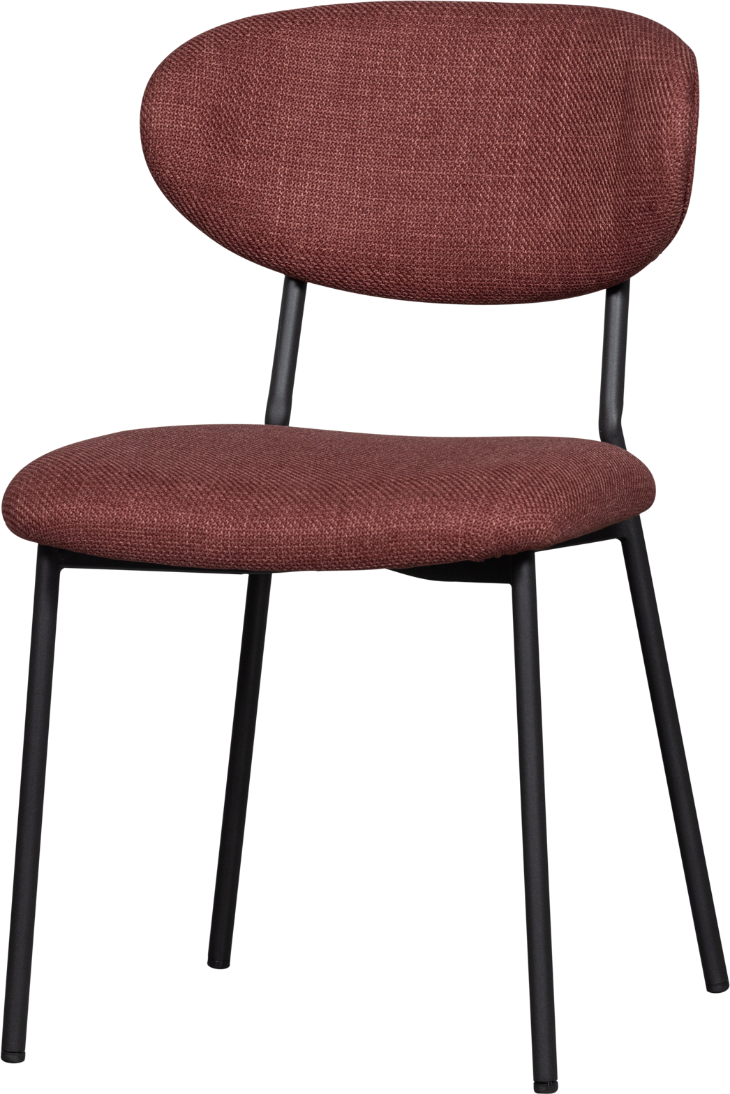 Spisebordsstol Woood Collection Kjeld Lyserød Polstret Polyester Med Sort Metalbase H79xb47xd53