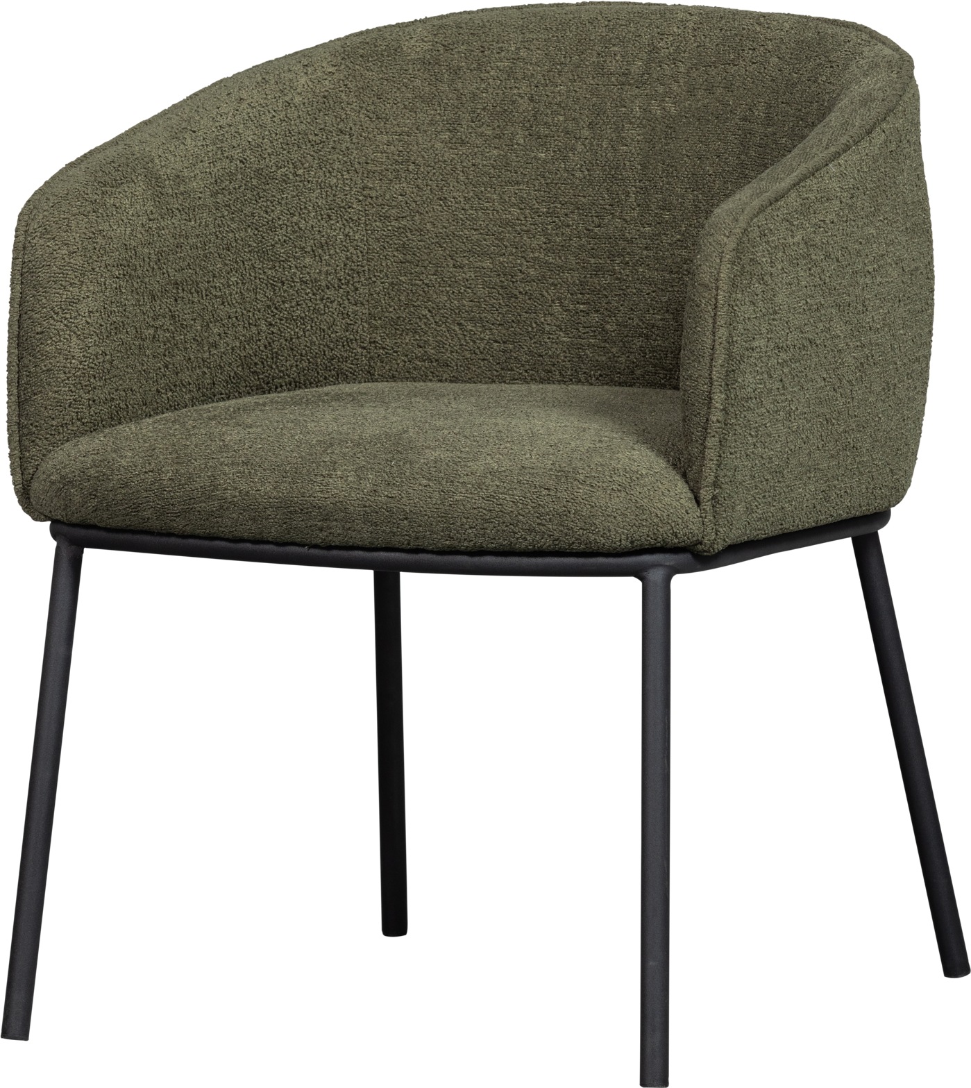 Spisebordsstol Woood Leon Skovgrøn Bouclé Polyester Med Metalben