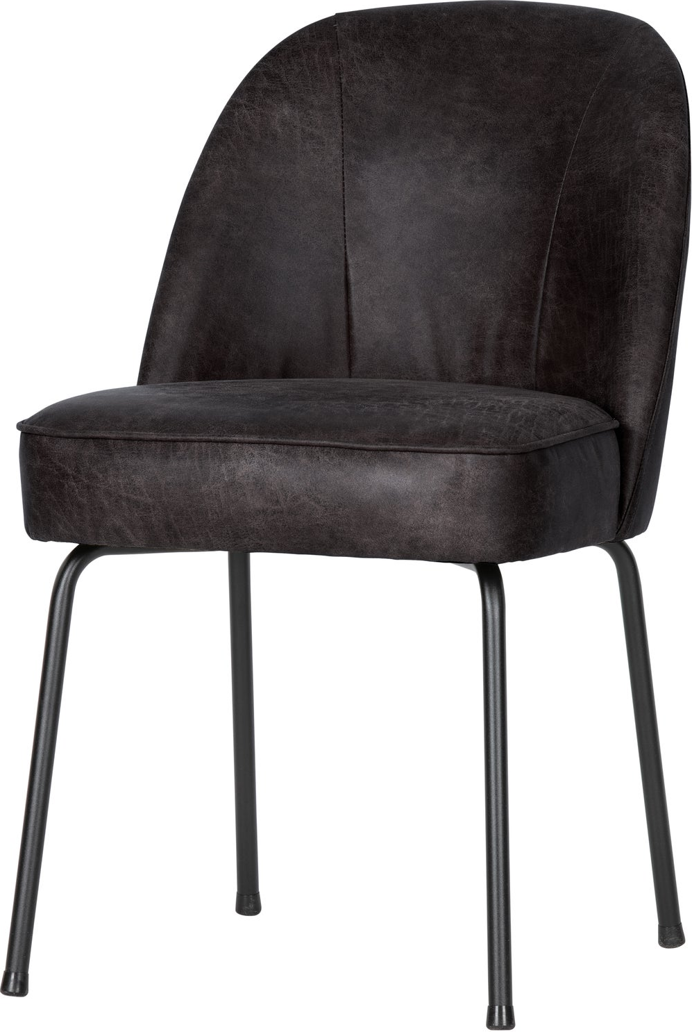 Spisebordsstol Woood Vogue Polstret Kunstlæder Ecoleather Mat Sort Metalstel Sæt
