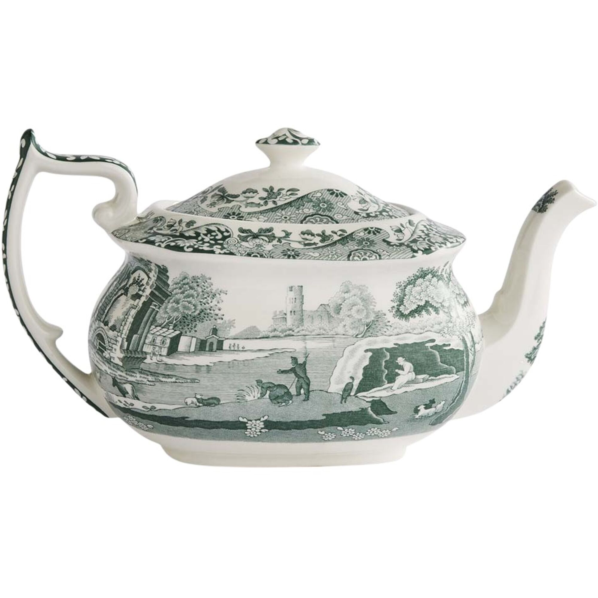 Spode Heritage Green Italian Tekande  Grøn Hvid