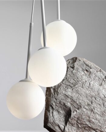 Stick Loftlampe   Hvid Metal Og Glas  Tre   14 Cm  Kupler