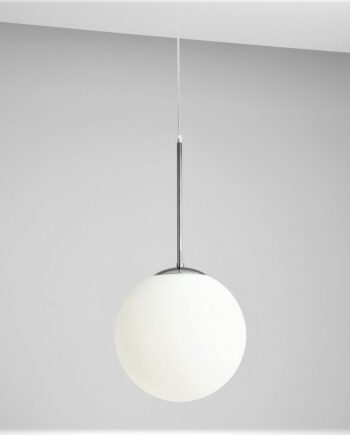 Stick Loftlampe   Krom Og Glas    30 Cm  Kuppel