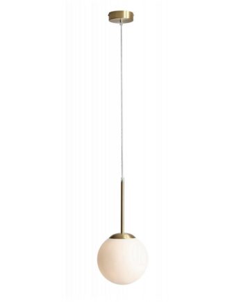 Stick Loftlampe   Messing Og Glas    20 Cm  Kuppel