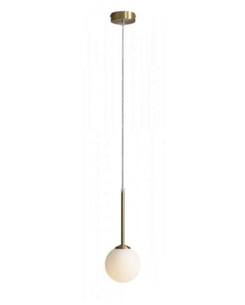 Stick Loftlampe   Messing Og Glas    14 Cm  Kuppel