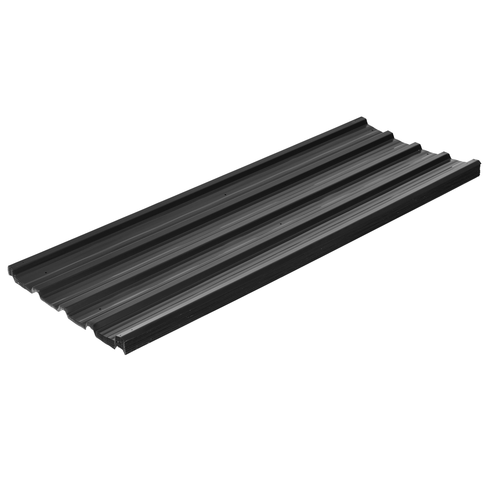 12 Stk Trapezplade 129x45cm 7mâ Galvaniseret Tagplade 25 Mm Vejrbestandig Profilplade Mørkegrå