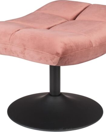 Stofskammel Puf Dutchbone Hocker Støvet Rosa Med Stålfod 67x51x46 Cm