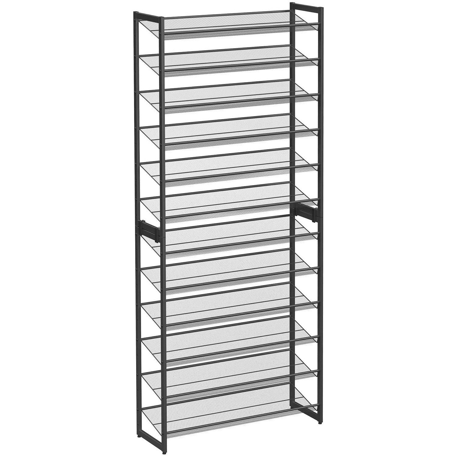 Stor Skoreol Med 12 Hylder Sort Stål 92 30 223 Cm
