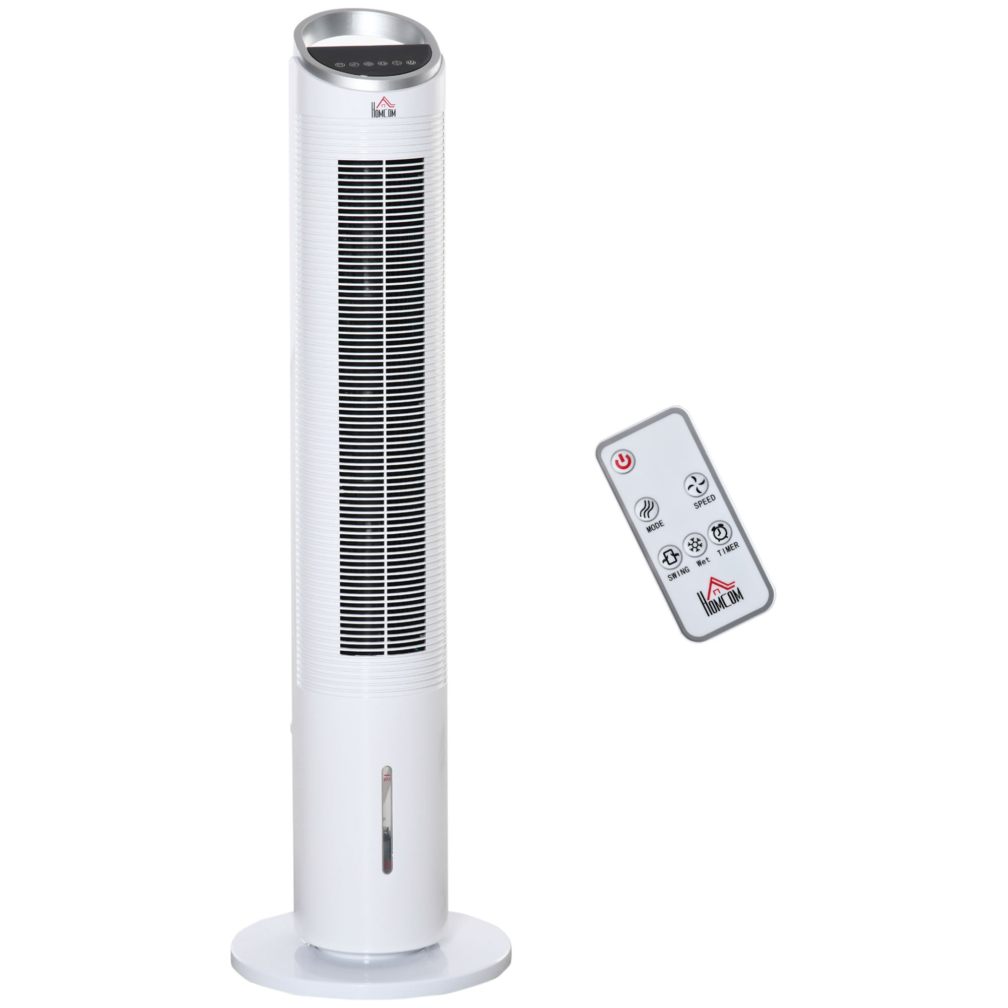 Tårnventilator Med Vandkøling Og Fjernbetjening 60w 20ã 30 Cm 30 Cm 100 Cm Tilstande Hvid