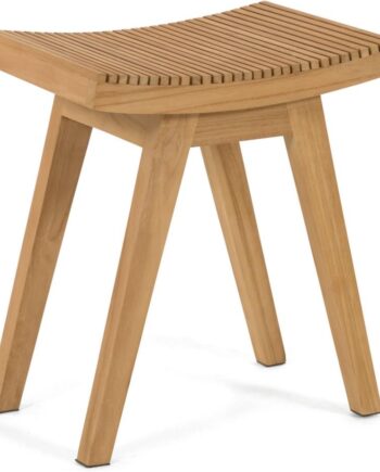 Taburet Skammel Kave Home Vicentina   Massiv Teaktræ Natur H46   B30   L40 Cm