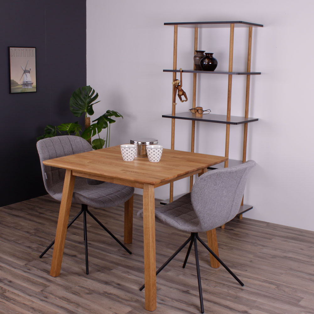 Tiel Spisebord Massiv Eg 80 80 Cm Lakeret