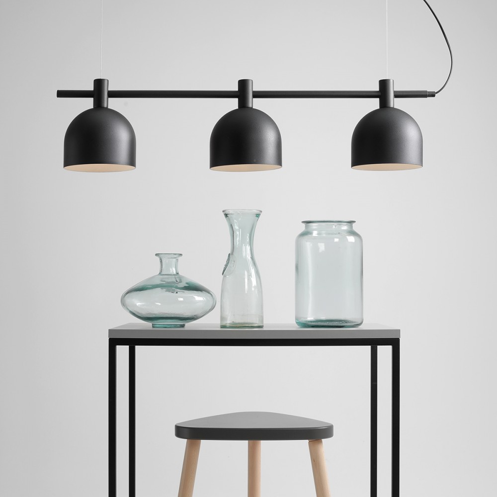 Tudor Loftlampe Sort Metal Med Tre Skærme