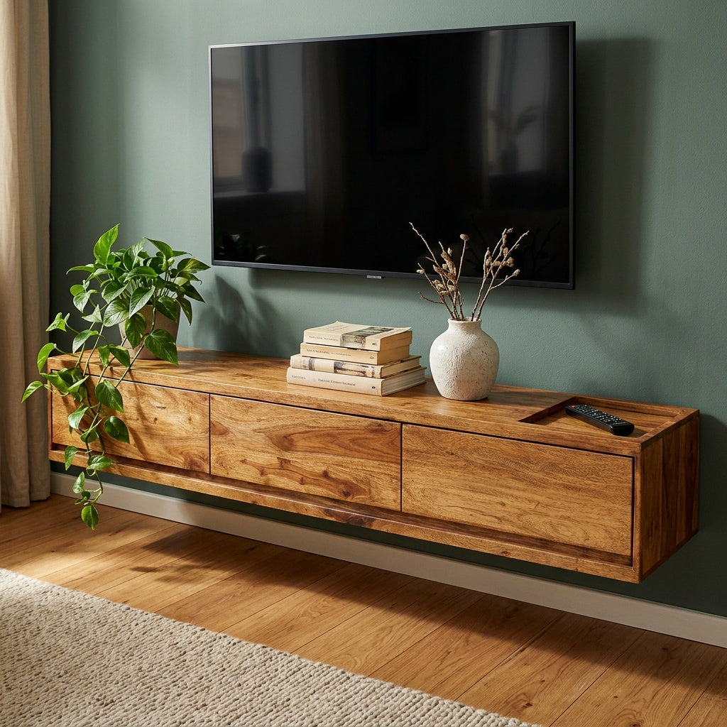Tv-bord Sheeshamtræ Vægmonteret