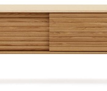 Tv-bord Kave Home Lenon Massivt Egetræ Natur 200   35   57 Cm Mediemøbel