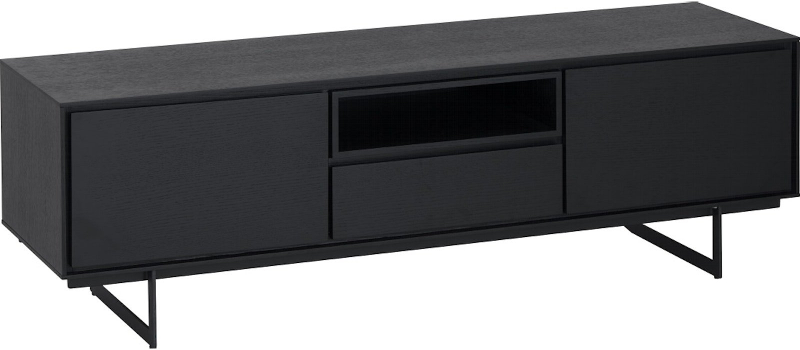 Tv-bord Raymond Hallmark Wansford Sort Træ Med Metalben 160ã 45ã 50 Cm