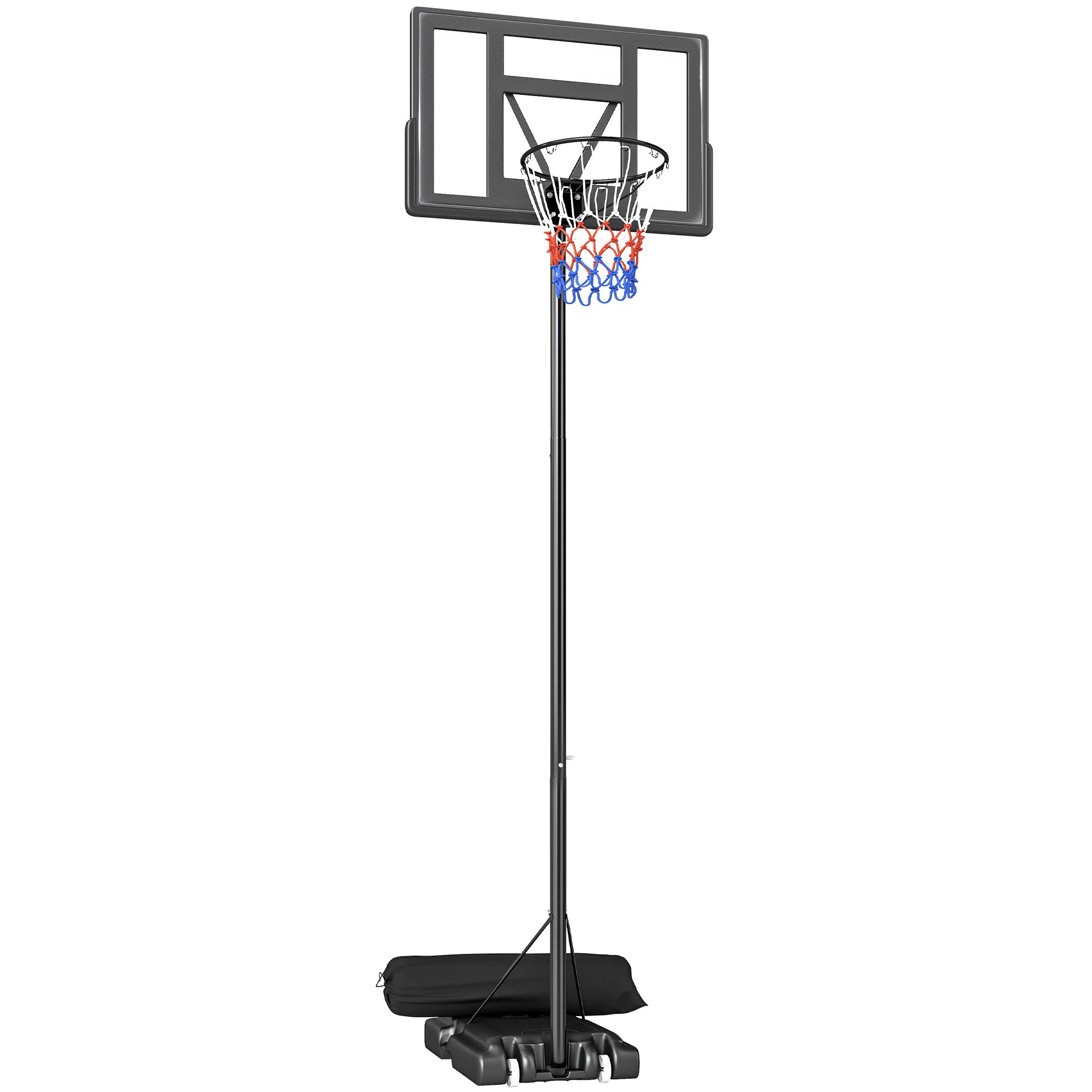 Udendørs Basketballkurv 135-305 Cm Hurtigt Højdejusterbar Basketballstativ Med 110x70 Cm Brudsikkert Bagpanel Hjul