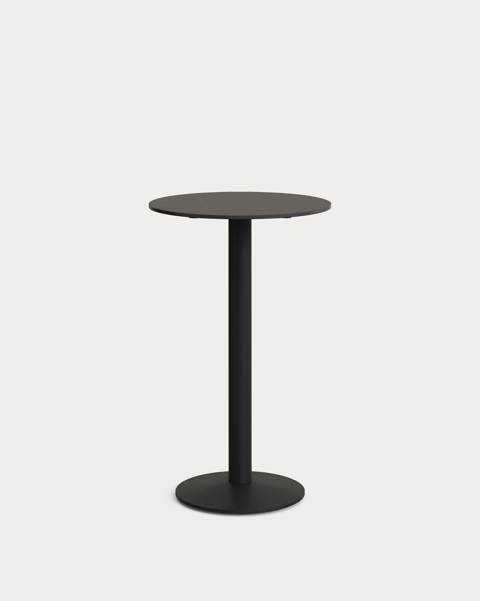 Udendørs Cafébord Kave Home Tiaret ø60 H97 Sort Moderne Nordisk Stålbord