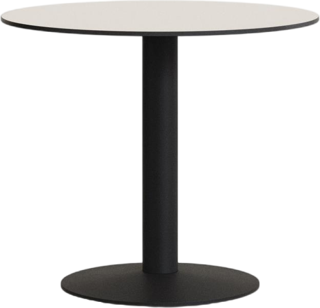 Udendørs Cafébord Kave Home Tiaret ø68 H73 Cm Hvid Sort Stål-højtrykslaminat