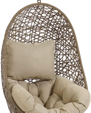 Udendørs Hængestol Kave Home Florina   Flettet Polyrattan Med Beige Puder