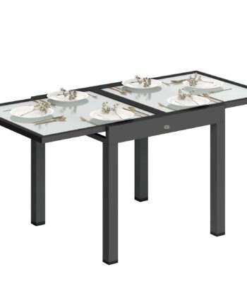 Udtrækkeligt Havebord  Udendørsbord  Udvideligt Buffetbord  Vejrbestandigt  160 Cm    80 Cm    75 Cm  Sort