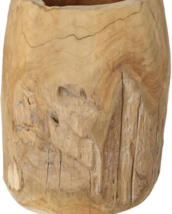 Urtepotte Plantepotte Kave Home Oriole   Massivt Teaktræ Rustik Natur 40x35x35 Cm
