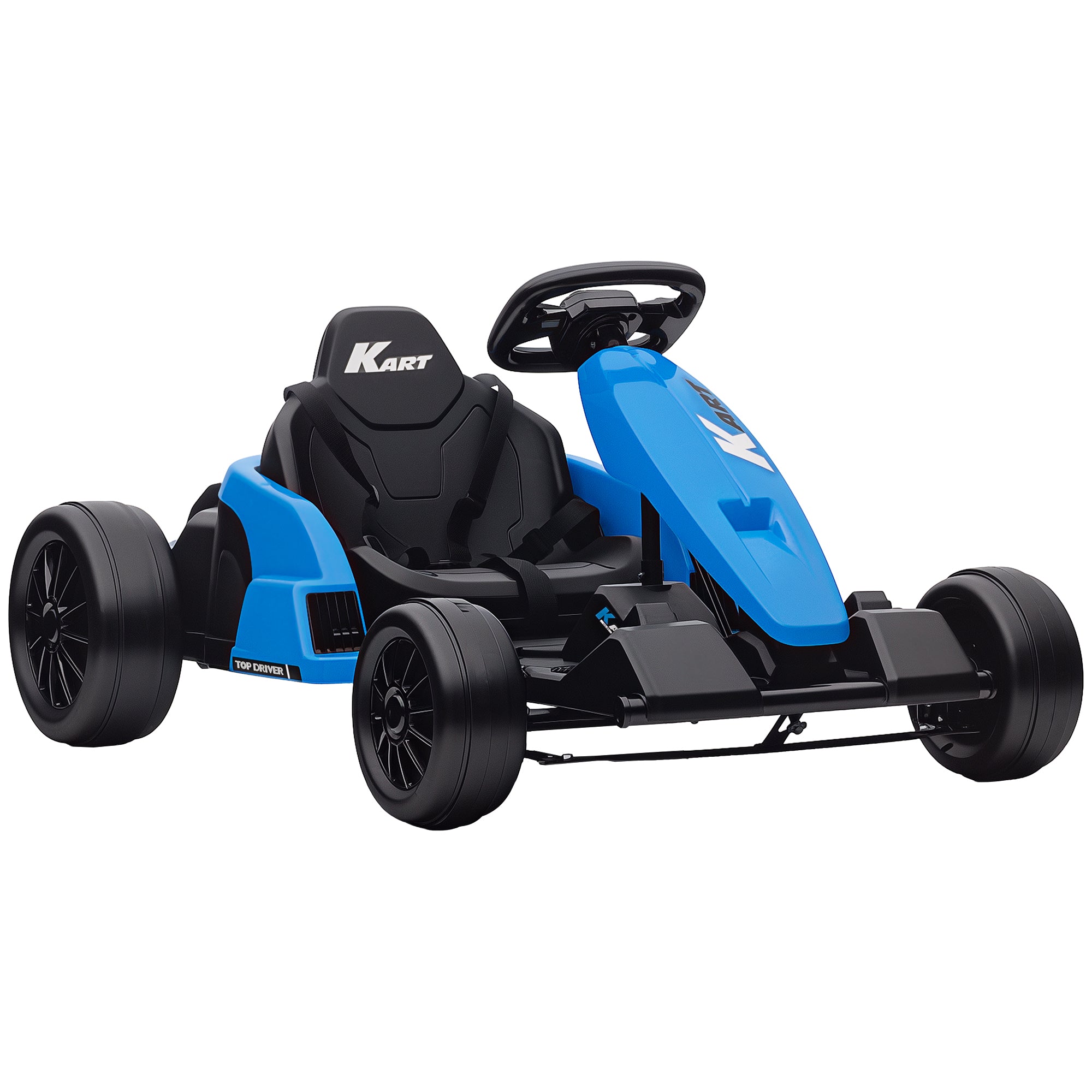 24v Elektrisk Gokart Drifttilstand Justerbart Sæde -punktssele Musikfunktion -12 år Blå