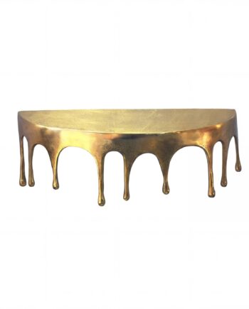 Væghylde 60 Cm   Guldfarvet Aluminium   Moderne Dråbeformet Designhylde
