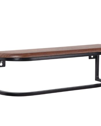 Væghylde   Massivt Sheeshamtræ Og Metal 50 Cm
