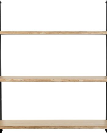 Væghylde Zuiver Bundy Justerbar Krydsfinerhylde Jernstel Stenlysgrå 115ã 22ã 90 Cm