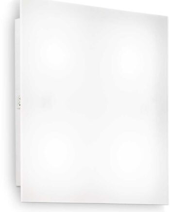 Væglampe Ideal Lux Flat Mat Hvid Emalje Med Frosted Akryl Diffuser