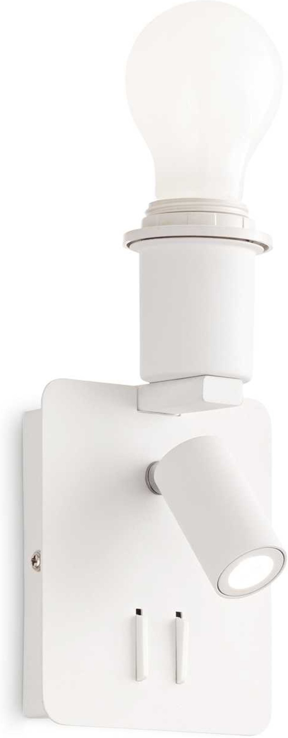 Væglampe Ideal Lux Gea Læselampe Med Justerbar Led-diffuser Og Usb-stik Hvid Aluminium