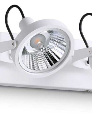 Væglampe Ideal Lux Glim Justerbar Metalarmatur Hvid Med   Gu10 Led-pærer 950 Lm 3000k