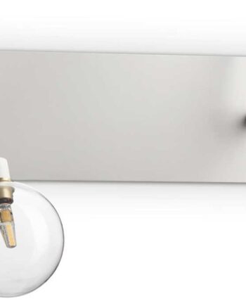 Væglampe Ideal Lux Maracas Hvid Messing Med Klare Glas-skærme L38   H27   B12   Cm Inkl    G4 2w Pærer