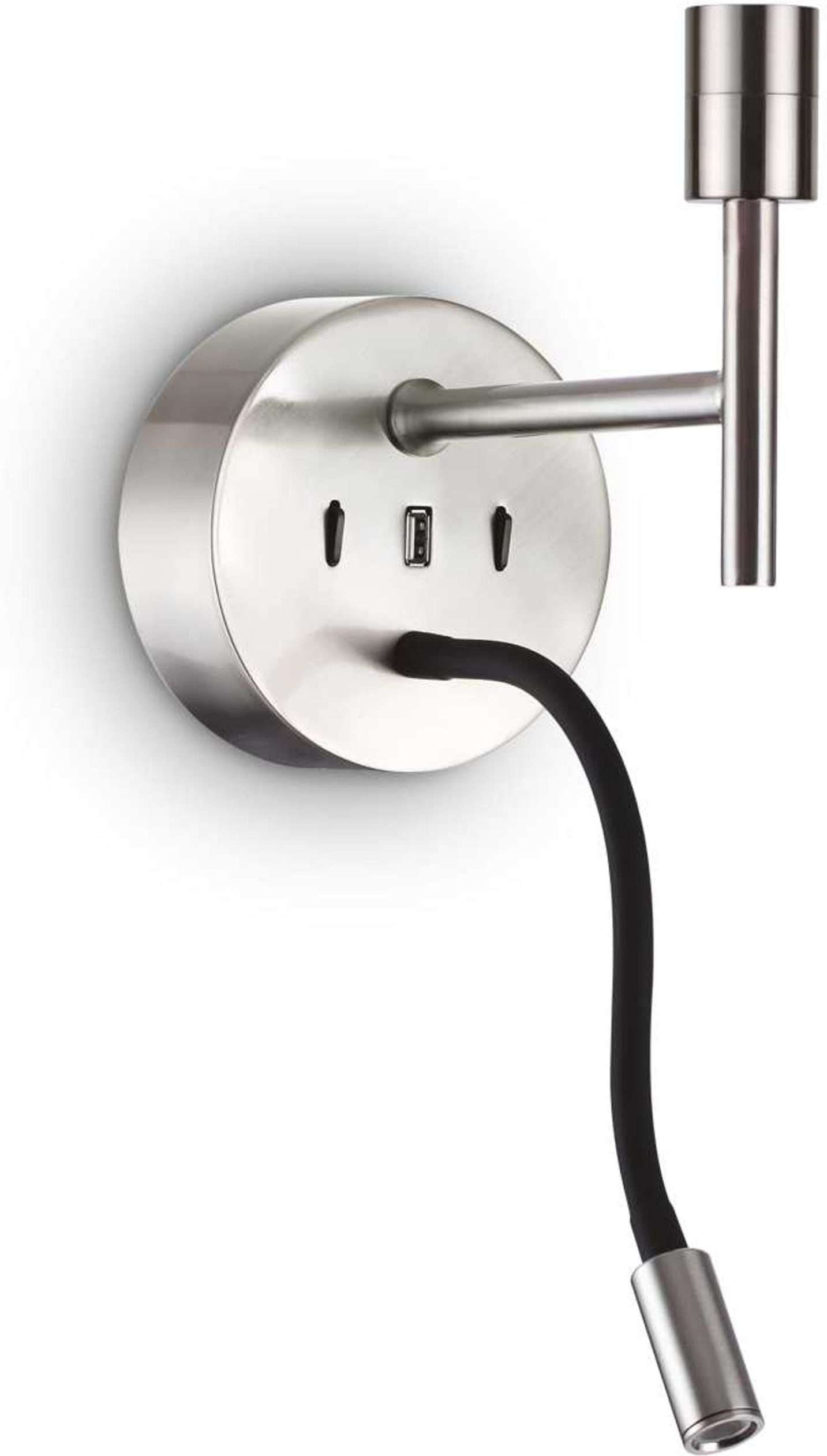 Væglampe Ideal Lux Set Up Led Vægarmatur Med Læsearm Nikkel Kompakt Design