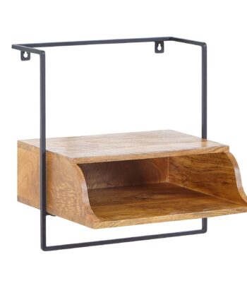 Vægmonteret Sengebord 44x45x35 Cm  Massivt Mangotræ  Natbord Med Hylde  Svævende Væghylde Til Boxmadrassenge  Vægkonsol Hængende Sengebord