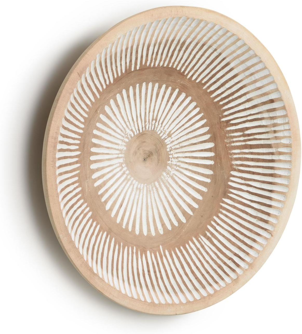 Vægpanel Kave Home Melisa Massivt Munggurtræ Rustik Kolonial Stil 49x11x49 Cm Natur Hvid