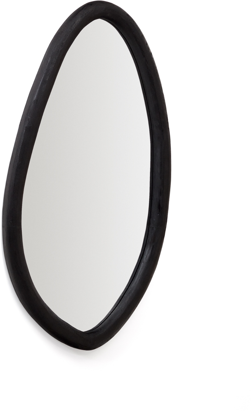 Vægspejl Kave Home Magrit Oval Massivt Mungurtræ Sort H110 B60 Cm
