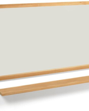 Vægspejl Kave Home Taciana   Klassisk Design   Massivt Teaktræ  Fugtbestandigt Til Badeværelse  100   70 Cm
