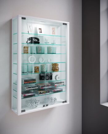 Vægvitrineskab Uden Led Belysning  90x59x18 Cm  Hvid