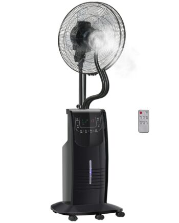 Vandkølet Piedestalventilator Med Dugfunktion  Fjernbetjening  Oscillerende  Timer        Vandtank    Tilstande  90   Vandventilator Med Hjul  135 Cm