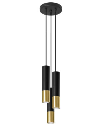 Vedhæng Lampe Loopez 3p Sort Guld