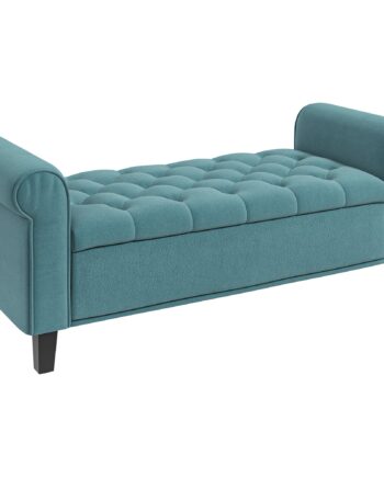 Vintage Design Bænk Med Opbevaring  Velour Look  Grøn