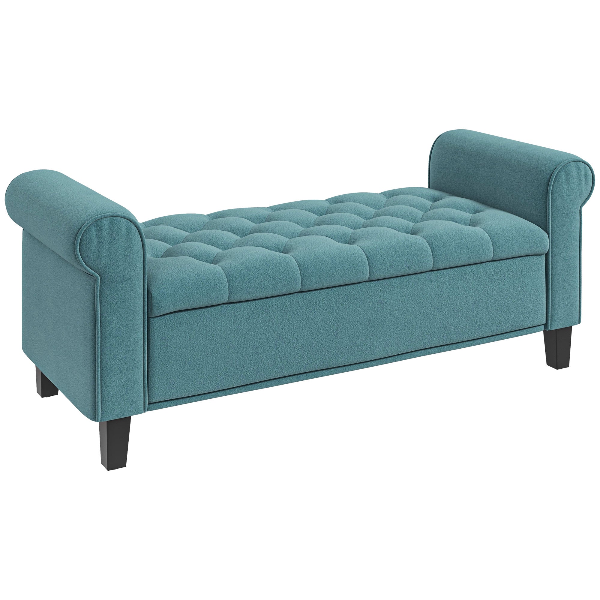 Vintage Design Bænk Med Opbevaring Velour Look Grøn