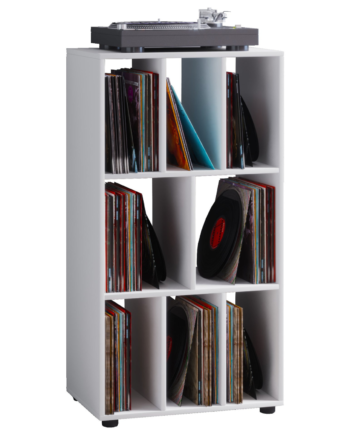Vinylmøbel Reol  Plads Til 250 Vinylplader  115x60x34 Cm  Hvid