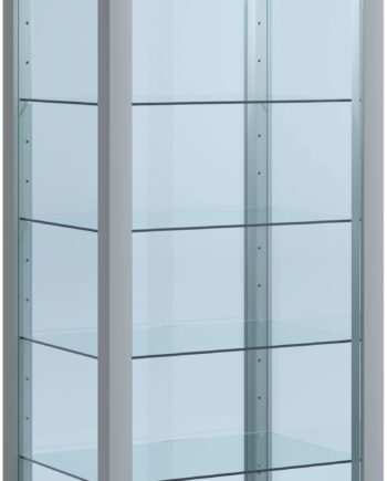 Vitrineskab   Glas  115   50   38 Cm  Sølv