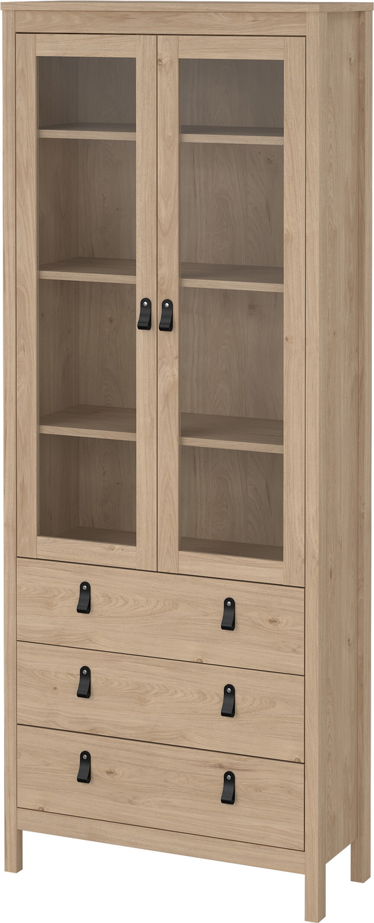 Vitrineskab Vesterholm Lunor   Displayskab    Døre   Glas     Skuffer  Jackson Hickory  H199xb78xd32   Cm  Fsc