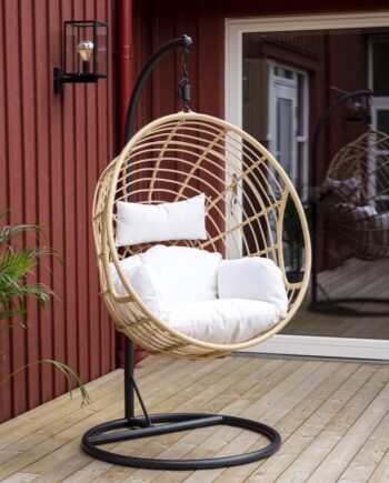 Volos Hængestol   Kunst Rattan Og Lyse Stof Hynder