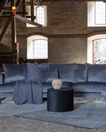 Warden Sofa  -personers   Mørkegrå Polyester Fløjl